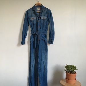 Current/ Elliott Belted Denim Jumpsuit Coveralls